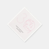 Dertig, Flirty Thriving Moderne Roze 30e Verjaarda Servet (Hoek)