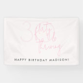 Dertig, Flirty Thriving Moderne Roze 30e Verjaarda Spandoek (Horizontaal)