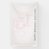 Dertig, Flirty Thriving Moderne Roze 30e Verjaarda Spandoek (Verticaal)