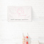 Dertig, Flirty Thriving Moderne Roze 30e Verjaarda Spandoek (Insitu)
