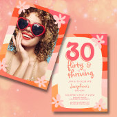 Dertig Flirty Thriving Retro Foto Kaart