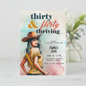 Dertig Flirty Thriving Western Chic 30th Birthday Kaart (Staand voorkant)