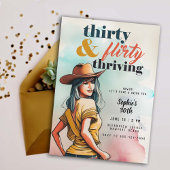Dertig Flirty Thriving Western Chic 30th Birthday Kaart