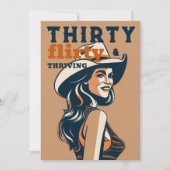 Dertig Flirty Thriving Western Retro 30th Verjaard Kaart (Voorkant)