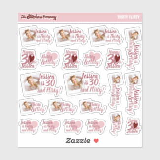 Dertig & Flirty Verjaardag Meisje Labels | Dertigs