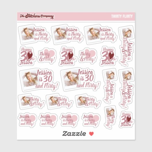 Dertig & Flirty Verjaardag Meisje Labels | Dertigs (Vel)