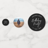 Dertig | Foto zwart-wit moderne 30e verjaardag Confetti (Voorkanten)