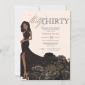 Dertig Glam Black & Roos Gold 30e verjaardag Kaart (Voorkant)