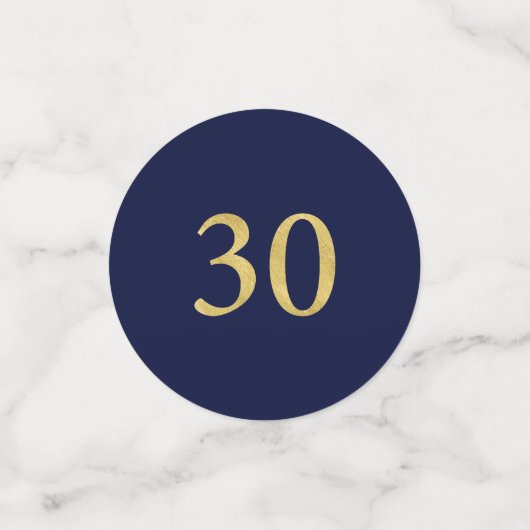 dertig | Gold & Navy Confetti 30ste verjaardagsfee (Kleine voorkant)