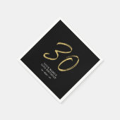 dertig | Goud & zwart Lettering 30e verjaardag Servet (Hoek)