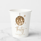 Dertig Gouden Disco Bal 30e Verjaardagsfeestje Papieren Bekers (Voorkant)