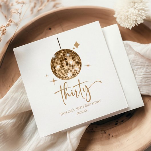 Dertig Gouden Disco Bal 30e Verjaardagsfeestje Servet