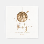 Dertig Gouden Disco Bal 30e Verjaardagsfeestje Servet (Voorkant)