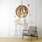 Dertig Gouden Disco Bal 30e Verjaardagsfeestje Wandkleed (In situ)