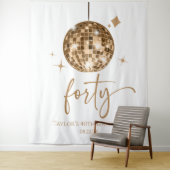 Dertig Gouden Disco Bal 40e Verjaardagsfeestje Wandkleed (In situ)
