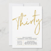 Dertig | Gouden moderne 30e verjaardag Kaart (Voorkant)