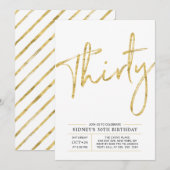 Dertig | Gouden moderne 30e verjaardag Kaart (Voorkant / Achterkant)