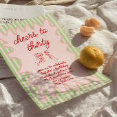 Dertig Hand Getrokken Kleurrijke Strepen Verjaarda Kaart