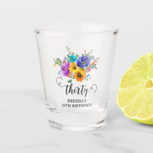 Dertig' Helder & Mooi Bloemstuk 30e Verjaardag Shot Glas