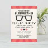 Dertig jaar feest met een geekige bril kaart (Staand voorkant)