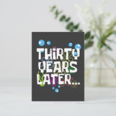 Dertig jaar later, grappig 30ste verjaardagsfeestj briefkaart (Staand voorkant)