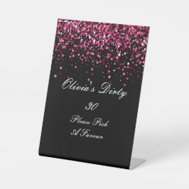 dertig jaar oud  reclamebord met voetstuk