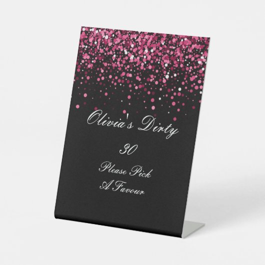 dertig jaar oud  reclamebord met voetstuk (Voorkant)