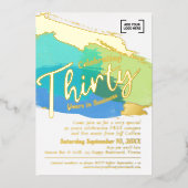 Dertig jaar zakelijk jubileum gouden kunst folie uitnodiging (Voorkant)