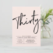 Dertig | Moderne roze 30e verjaardag Kaart (Staand voorkant)