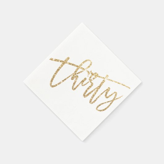 Dertig moderne script glam goud glitter 30e partij servet (Hoek)