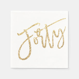 Dertig moderne script glam goud glitter 40e partij servet