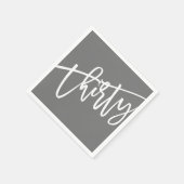 Dertig moderne script wit bewerkbare kleur 30e servet (Hoek)