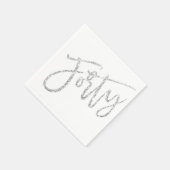 Dertig moderne script zilveren glitter 40e partij servet (Hoek)