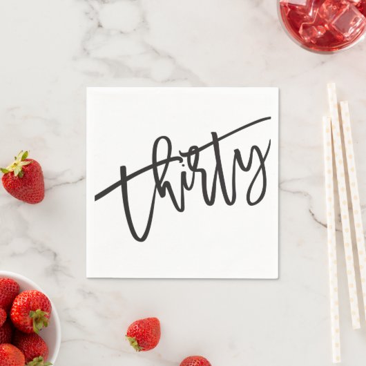 Dertig moderne script zwart wit 30e partij servet (Insitu)