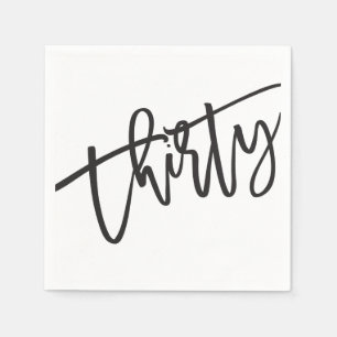 Dertig moderne script zwart wit 30e partij servet