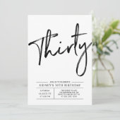Dertig | Moderne uitnodiging van de 30e verjaardag (Staand voorkant)