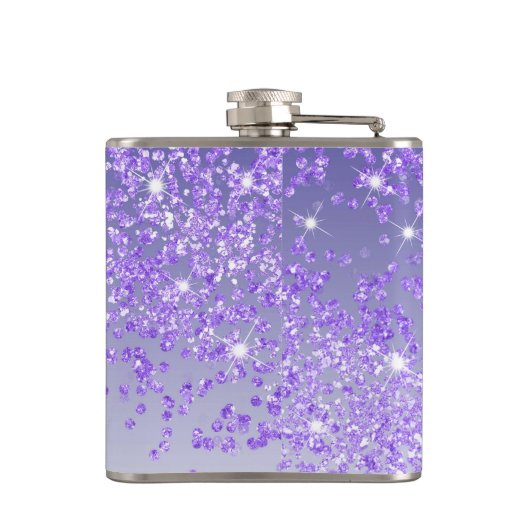 Dertig & Paarse Glitter & Drink Quote Heupfles (Achterkant)