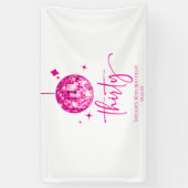 Dertig Pink Disco Bal 30ste Verjaardagsfeestje Spandoek (Verticaal)