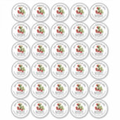 Dertig Raspberry Jelly 2" Mason Jar Lid Stickers (Voorkant)