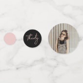 Dertig | Roos Gold en zwarte moderne 30e verjaarda Confetti (Achterkanten)