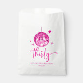 Dertig roze discobal 30e verjaardagsfeest bedankzakje (Voorkant)