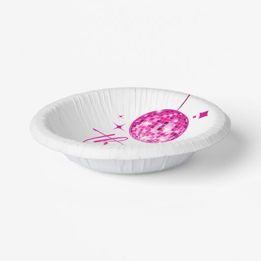 Dertig roze discobal 30e verjaardagsfeest papieren kommen (Gebogen)