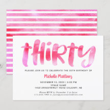 Dertig roze Waterverf Was 30e verjaardag Vrouw