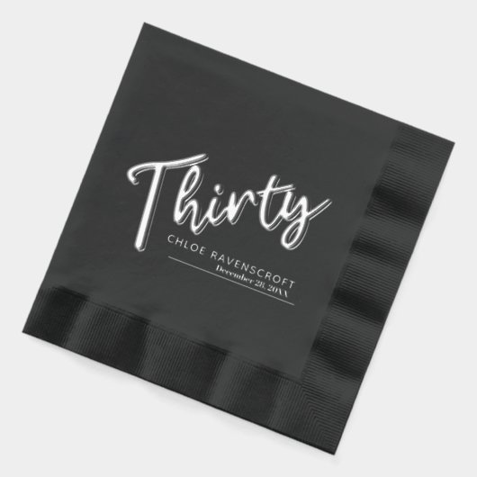 Dertig script tekst 30e verjaardag aangepaste naam folie servetten (Links)