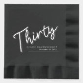 Dertig script tekst 30e verjaardag aangepaste naam folie servetten (Voorkant)