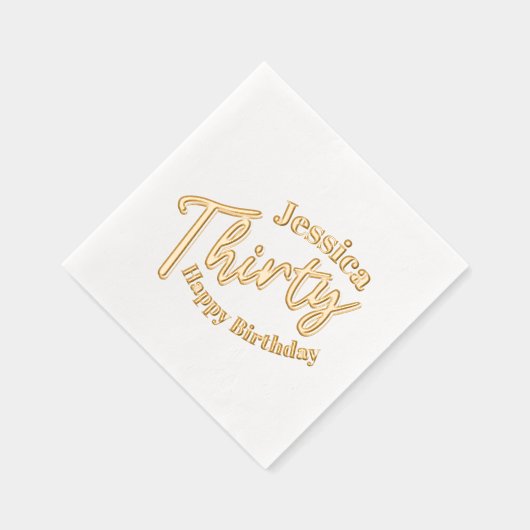 Dertig script tekst 30ste verjaardag aangepaste na folie servetten (Rechts)