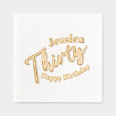 Dertig script tekst 30ste verjaardag aangepaste na folie servetten (Voorkant)