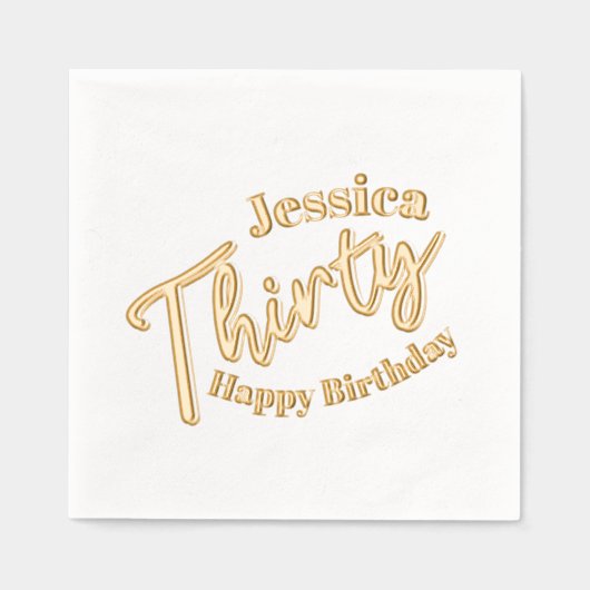Dertig script tekst 30ste verjaardag aangepaste na folie servetten (Voorkant)