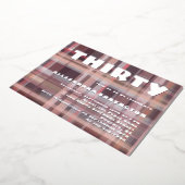 Dertig verjaardag blush roze rode bordeauxrode str folie uitnodiging (Gedraaid)