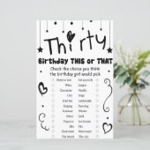 Dertig verjaardag dit of dat spel (Staand voorkant)